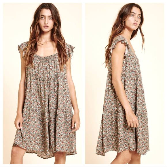 ShopEvelynne Dresses & Skirts - Morgan Sleeveless Ruffle Sleeve Floral Dress